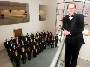 The CCM Chorale, with music director and conductor Brett Scott. Photography by Lisa Britton.