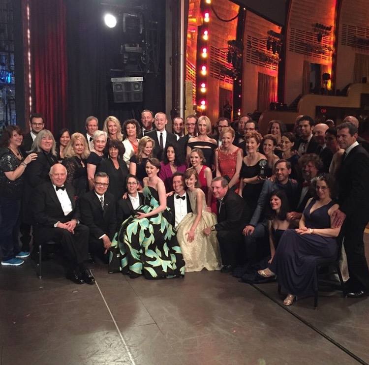 CCM alumnus Chris Fenwick with the cast and creative team for 'Fun Home' at the 2015 Tony Awards ceremony.