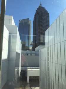 Looking through the arts campus from High Museum of Art