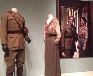 Matthew Crawley's wartime uniform, with Lady Mary's costume.