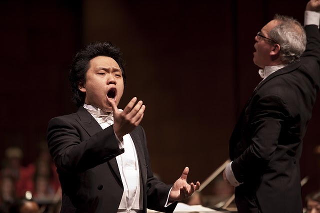 Artist Diploma candidate Yi Li with Mark Gibson and the CCM Philharmonia.